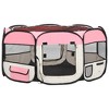 VidaXL Foldable Dog Playpen with Carrying Bag Pink 57.1 in.x57.1 in.x24 in. - 2 of 4