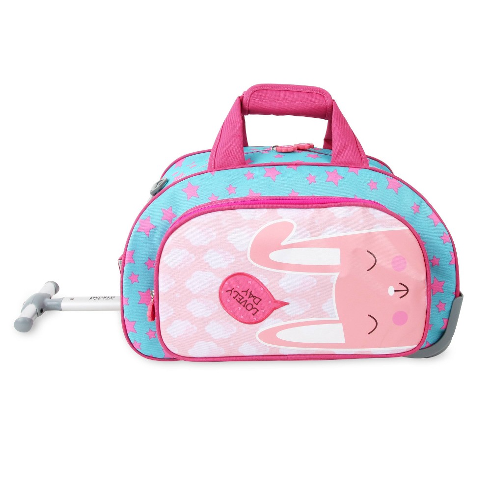 Photos - Travel Bags JWorld Kids' 28L Rolling Duffel Bag - Rabbit: Carry-On Travel Suitcase for