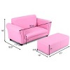 Tangkula Kids Sofa Upholstered Lounge Children Couch Ottoman w/ Armrest - 4 of 4
