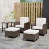 EAGLE PEAK Ocean Vista Patio Outdoor 5 piece Variated Brown Wicker Conversation Dining Chairs Set - 2 of 4