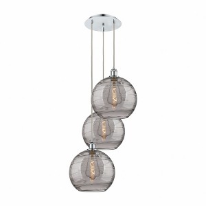 Athens Deco Swirl - 3 Light Cord Hung Multi Pendant In Industrial Style-40.88 Inches Tall and 18.5 Inches Wide - 1 of 1