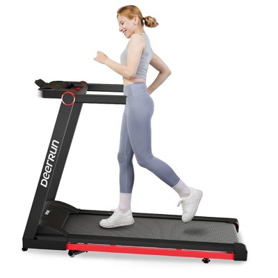 DeerRun 2.5HorsePower Folding Treadmill APP Control , 300LB Walking Pad Running Data Analysis, Gift Smart Treadmills ,BlackRed