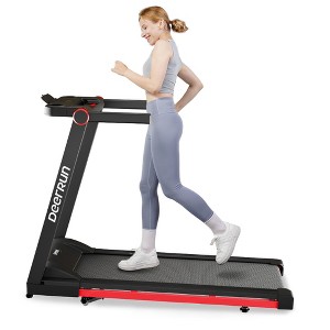 DeerRun 3.0 HorsePower Folding Treadmill APP Control , 300LB Walking Pad Running Data Analysis, Gift Smart Treadmills ,BlackRed - 1 of 4