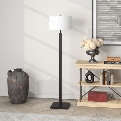 Hudson and Canal 62.32" Floor Lamp: Blackened Bronze, Modern Design, UL Listed