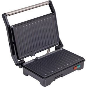 Lumme Panini Press Grill Indoor Sandwich Maker 2 Slice Non-Stick Versatile Grill, Opens 180 Degrees, Black - 1 of 4