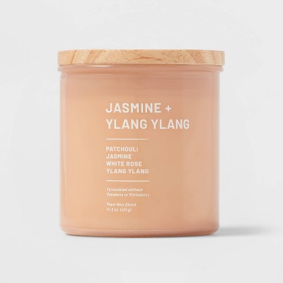 2-Wick Orange Glass Jasmine + Ylang Ylang Lidded Jar Candle 14.5oz - Threshold™