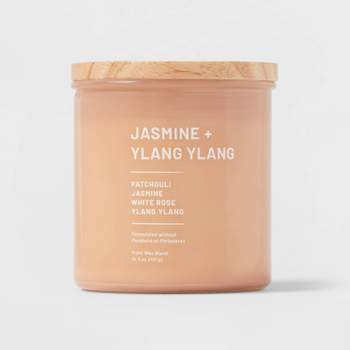 Tinted Glass Jasmine + Ylang Ylang Jar Candle Light Orange - Threshold™