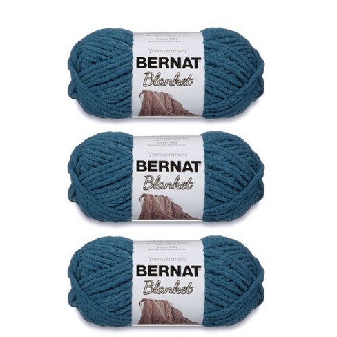 Bernat Blanket Dark Teal Yarn - 3 Pack of 150g/5.3oz - Polyester - 6 Super  Bulky - 108 Yards - Knitting/Crochet