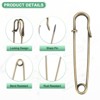 Unique Bargains Durable Sewing Upholstery Spring Lock Blanket Bulk Large Safety Pins 30 Pcs - 2 of 4