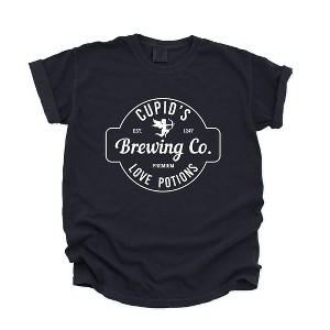 Simply Sage Market Women's Cupid's Brewing Co. Short Sleeve Garment Dyed Tee - 1 of 4