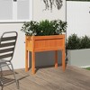 vidaXL Garden Planter with Legs Wax Brown 27.6"x12.2"x27.6" Solid Wood Pine - 3 of 4
