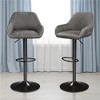 Yaheetech 2pcs Upholstered Adjustable Height, Swivel Bar Stools Set - 2 of 4