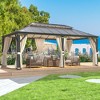 EROMMY 12'x20' Hardtop Gazebo, Permanent Outdoor Aluminum Patio Gazebo with Aluminum Composite Double Roof for Patio Lawn and Garden - 2 of 4