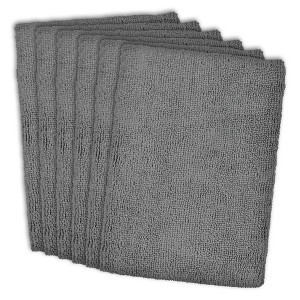 Design Imports 6pk Microfiber Essential Dishtowels Gray: Kitchen Towels, Microfiber Dishcloth, Solid Pattern, 15.75"x23.5" - 1 of 4