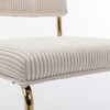 A&A Furniture,Modern Dining Chairs with Corduroy Fabric,Gold Metal Base, Accent Armless Kitchen Chairs with Channel Tufting, , Set of 2, Beige - 4 of 4
