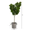 Nearly Natural 6-ft Fiddle Leaf Fig Artificial Tree in Handmade Black and White Natural Jute and Cotton Planter - 2 of 4