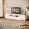 ATJafurn Modern wooden Living Room Entertainment Center Set Includes TV Cabinet, China Cabinet and Bedside Table for 85 Inch TV, White - 2 of 4
