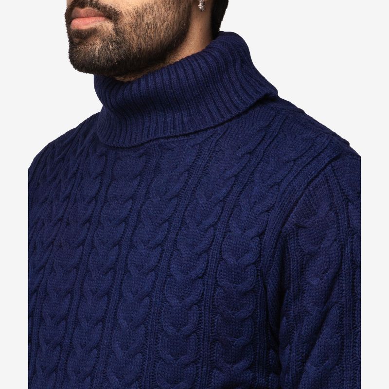 X RAY Men's Cable Knit Roll Neck Sweater(Available in Big & Tall), 5 of 8