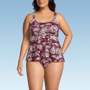 Lands' End Women's Adjustable Scoop Neck Flutter Tankini Top - 1 of 3