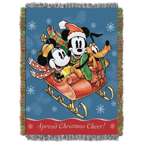 Disney Mickey 'Mickey's Sleigh Ride 051' Tapestry Throw Blanket - image 1 of 4