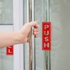 Unique Bargains PVC Self-Adhesive Waterproof Store Vertical Push Pull Door Sign 4 Set - 4 of 4