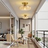 POWLIG Modern Gold Ceiling Light Fixture with Glass Shade, 9.84 inch Wide Semi-Flush Mount for Kitchen, Hallway, Bedroom - 3 of 4