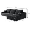 Black Cloud Couch with L-Shape Chaise,Modern Modular Sofa with Deep Seat, Upholstered Couches for Living Room Bedroom - 4 of 4