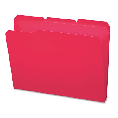 Smead Waterproof Poly File Folders 1/3 Cut Top Tab Letter Red 24/Box 10501