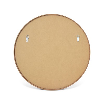 Natural Pine Wood Round Wall Mirror