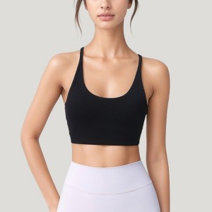 Anna-Kaci Active Women's Strappy Back Sports Bra with Scoop Neck and Crisscross Detailing - 1 of 4
