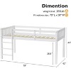 JOYMOR Twin Loft Bed Low Loft Bed Frame for Little Kids Small Room/Low Ceiling Bedrrom with Guardrail and Ladder, White - 2 of 4