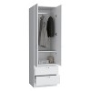 Gulches Modern 76" High Armoire Wardrobe Closet, Double Door, 2 Drawers, One Shelf, Hanging Rod - 4 of 4
