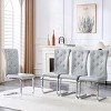 TopComfy Accent Chairs Set Of 4 Retro Alligator Skin Upholstered Dining Chairs Faux Leather Design For Dining Room, Gray, 16.4"*22.4"*39.6" - 2 of 4