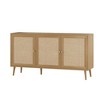 MAYEERTY Natural 591531" Modern Sideboard Buffet with 3 Rattan Doors - Living Room, Entryway - 4 of 4