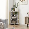 VECELO Corner Shelf, 4-Tier Display Shelves, Wood Storage Stand with Metal Frame for Small Space, Black/Brown/White/Gray/Gold - 4 of 4