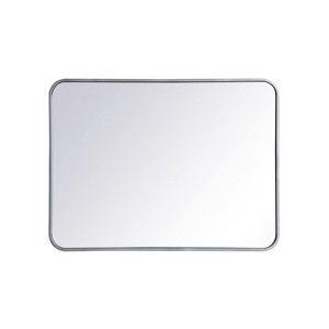 Elegant Lighting Soft corner metal rectangular mirror 24x32 inch in Silver - 1 of 4