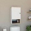 Vynxaria White/Gray Decorative Wall Shelf with Sliding Doors - Compact 13-Inch Design - 2 of 4