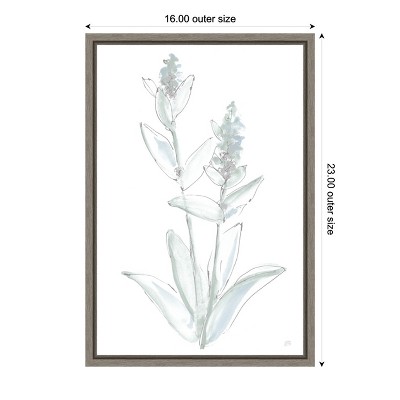 Mint Green and Soft White Sage Canvas Print with Graywash Frame