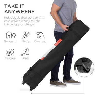 Tan 10x10ft Portable Pop-Up Canopy Tent with Carrying Bag