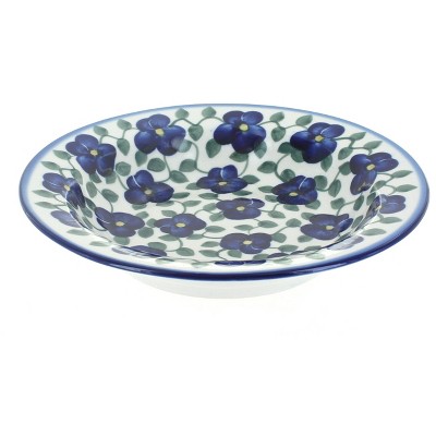 Blue Rose Polish Pottery 5F WR Unikat Soup Plate with Rim