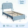 Twin Platform Bed Frame for Kids, Stylish Velvet Upholstered Headboard and Convenient Storage Drawer, Suitable for Organizing Toys and Essentials. - 2 of 4