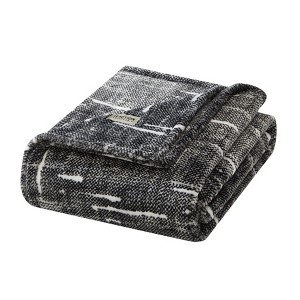 Kenneth Cole Reaction Plush Fleece Throw Blanket (Cedar-Charcoal)-50" X 70" - 1 of 4