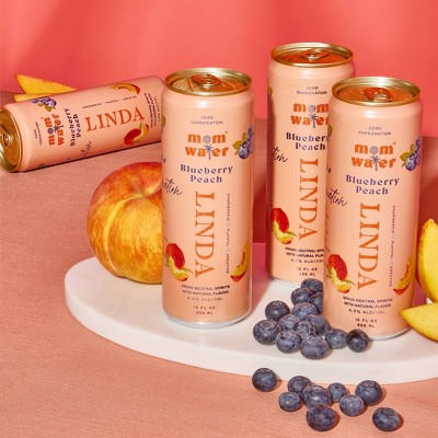Mom Water Blueberry Peach - Linda - 4pk/355ml Cans