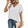 Womens Summer Tops V Neck Outfits Clothes Short Dolman Sleeve Blouses 2025 Fashion Shirts - 4 of 4