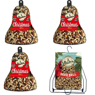 Home & Garden 9.5" Christmas Bell & Bell Hanger Bird Seed Holder Mr Bird  -  Bird And Wildlife Food