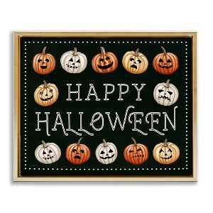 Stupell Industries Happy Halloween Jack-o-Lanterns Floating Frame Canvas Art - 1 of 4