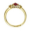 Guili Sterling Silver Promise Ring with Ruby Red or Pink Cubic Zirconia in Heart Cluster Design – Romantic, Elegant. Available in Sizes 6, 7, and 8 - 2 of 2