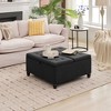 Large Square Storage Ottoman, 35" Tufted Ottoman with Storage, Oversized Ottoman Coffee Table with Lift Top,Modern Storage Ottoman for Living Room - 2 of 4