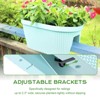 Aoodor 19.6'' Balcony Rattan Pattern Railing Planter Box with Drainage Holes and Adjustable Brackets for Outdoor Garden Patio,Deck,Fence, Set of 4 - 4 of 4
