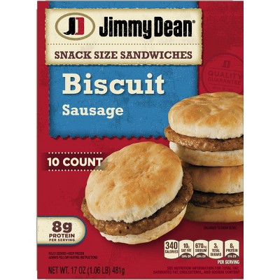 Jimmy Dean Biscuit Sausage Snack Size Frozen Sandwiches - 17oz